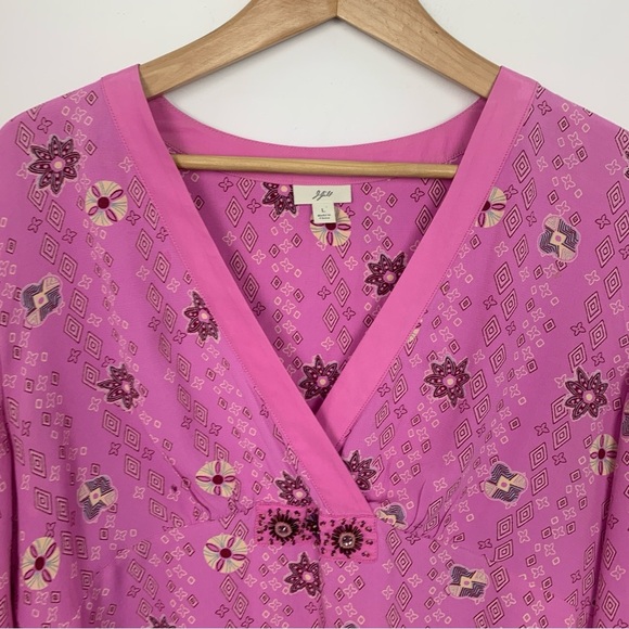 J. Jill Long Sleeve Printed Beaded Blouse - Picture 3 of 7